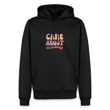 Care about me please - Männer Premium Bio Hoodie - Schwarz - Vorne - Nico (187cm)