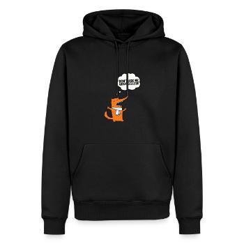 Don't ask me about college - Männer Premium Bio Hoodie - Schwarz - Vorne - Nico (187cm)