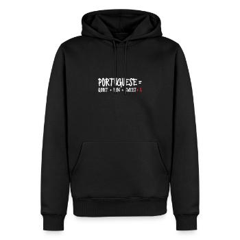Portugal Flag Skull Patriotic Portuguese Roots DNA - Männer Premium Bio Hoodie - Schwarz - Vorne - Nico (187cm)