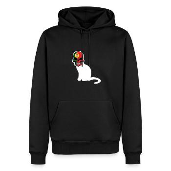 Portugal drapeau crâne patriotique portugais racines ADN - Sweat à capuche Premium bio Homme - noir - Devant - Nico (187cm)