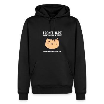 LGBTQ - I dont care what you think about me - Männer Premium Bio Hoodie - Schwarz - Vorne - Nico (187cm)