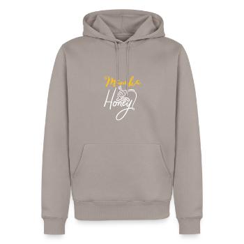 Apiculteur néo-zélandais - Manuka Honey - Sweat à capuche Premium bio Homme - taupe - Devant - Nico (187cm)