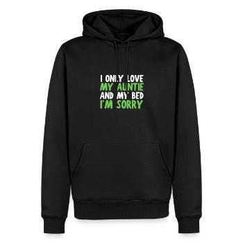 I only love my bed and my mama I'm sorry - Männer Premium Bio Hoodie - Schwarz - Vorne - Nico (187cm)