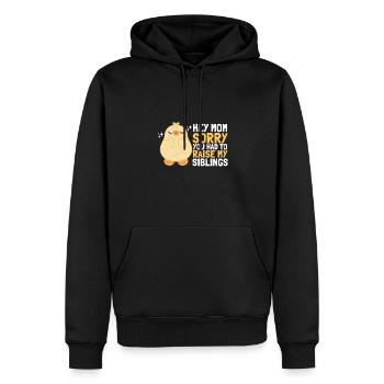 Chère maman, je suis désolé que tu aies dû élever mes frères et sœurs - Sweat à capuche Premium bio Homme - noir - Devant - Nico (187cm)