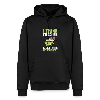 I think I'm going to kick it with my mom today - Men’s Premium Organic Hoodie - black - Front - Nico (187cm)