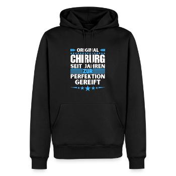 Surgeon Matured to Perfection - Men’s Premium Organic Hoodie - black - Front - Nico (187cm)