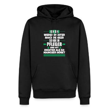 Neither poet nor thinker, but nurse - Men’s Premium Organic Hoodie - black - Front - Nico (187cm)