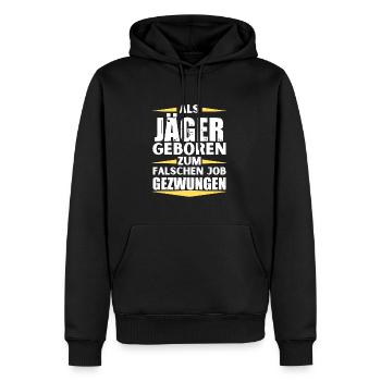 Hunter a décroché le mauvais emploi - Sweat à capuche Premium bio Homme - noir - Devant - Nico (187cm)