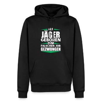 Hunter a décroché le mauvais emploi - Sweat à capuche Premium bio Homme - noir - Devant - Nico (187cm)