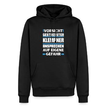 Gestresster Klempner nicht ansprechen! - Männer Premium Bio Hoodie - Schwarz - Vorne - Nico (187cm)