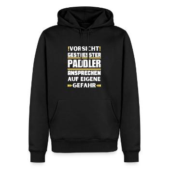 Ne parlez pas à des pagayeurs stressés ! - Sweat à capuche Premium bio Homme - noir - Devant - Nico (187cm)