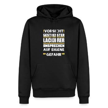 Gestresster Lackierer nicht ansprechen! - Männer Premium Bio Hoodie - Schwarz - Vorne - Nico (187cm)