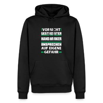 Ne parlez pas à un artisan stressé ! - Sweat à capuche Premium bio Homme - noir - Devant - Nico (187cm)
