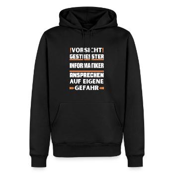 Ne parlez pas à un informaticien stressé ! - Sweat à capuche Premium bio Homme - noir - Devant - Nico (187cm)
