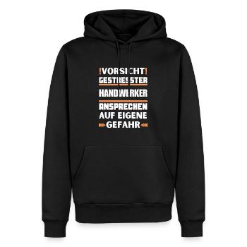 Ne parlez pas à un artisan stressé ! - Sweat à capuche Premium bio Homme - noir - Devant - Nico (187cm)