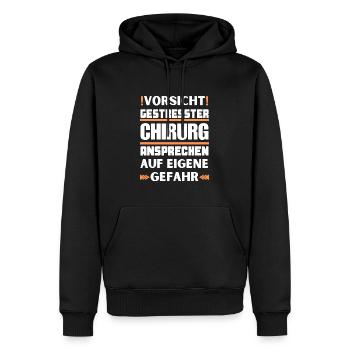 Ne parlez pas à un chirurgien stressé ! - Sweat à capuche Premium bio Homme - noir - Devant - Nico (187cm)