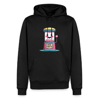 Distributeur automatique de chewing-gum drôle - Retro Kawaii Design - Sweat à capuche Premium bio Homme - noir - Devant - Nico (187cm)