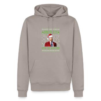 Frohe 4. Ostern Lustige Joe Biden Hässliche Weihnachten - Männer Premium Bio Hoodie - Taupe - Vorne - Nico (187cm)