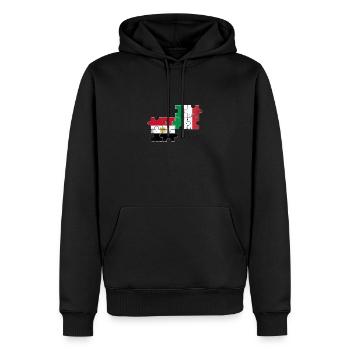 Égypte Italie Drapeau Égyptiens italiens - Sweat à capuche Premium bio Homme - noir - Devant - Nico (187cm)