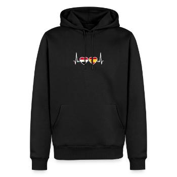 Ägypten Spanien Herzschlag Flagge Spanisch Ägypter - Männer Premium Bio Hoodie - Schwarz - Vorne - Nico (187cm)