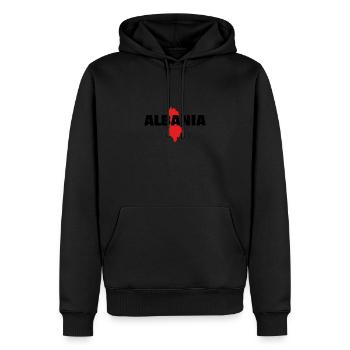 Albanie Carte Albanie Albanie Fierté Albanais - Sweat à capuche Premium bio Homme - noir - Devant - Nico (187cm)