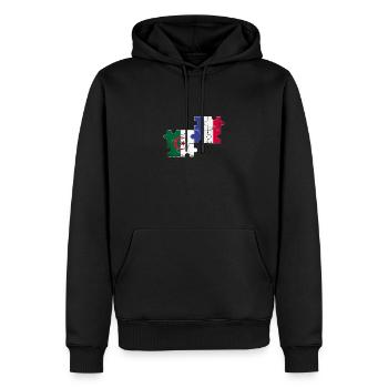 Albanien Frankreich Herzschlag Flagge Albaner - Männer Premium Bio Hoodie - Schwarz - Vorne - Nico (187cm)