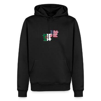 Albanie USA Drapeau albanais - Sweat à capuche Premium bio Homme - noir - Devant - Nico (187cm)