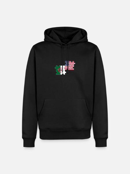 Albania USA Flag Albanian - Men’s Premium Organic Hoodie - black