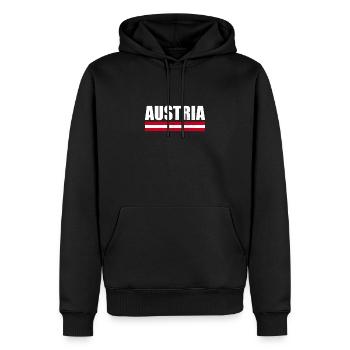 Autriche Autriche Drapeau autrichien - Sweat à capuche Premium bio Homme - noir - Devant - Nico (187cm)