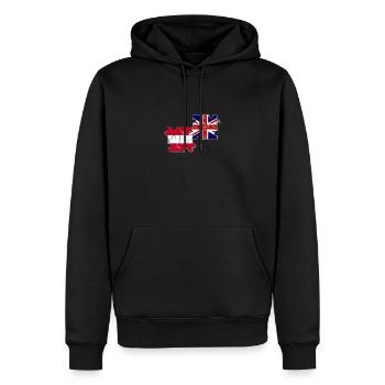 Autriche Drapeau du Royaume-Uni Autrichien britannique - Sweat à capuche Premium bio Homme - noir - Devant - Nico (187cm)