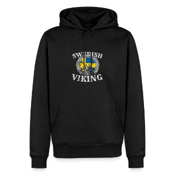 Swedish Viking Schweden Schwedisch Flagge Wikinger - Männer Premium Bio Hoodie - Schwarz - Vorne - Nico (187cm)