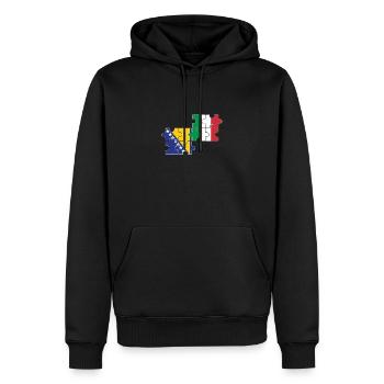 Bosnie Italie Drapeau Bosniaques d’Italie - Sweat à capuche Premium bio Homme - noir - Devant - Nico (187cm)
