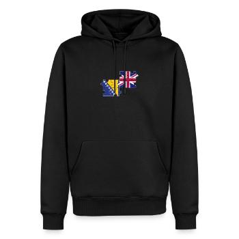 Bosnien UK Flagge Britisch Bosnisch - Männer Premium Bio Hoodie - Schwarz - Vorne - Nico (187cm)