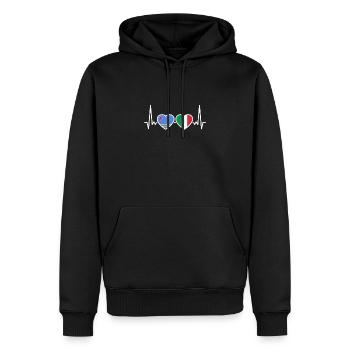 Aruba Italie Heartbeat Flag Arubans - Sweat à capuche Premium bio Homme - noir - Devant - Nico (187cm)