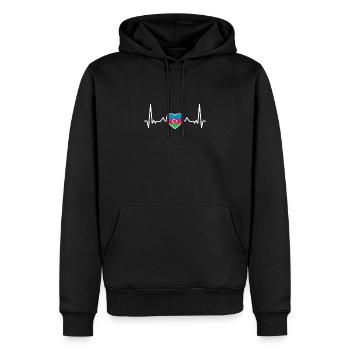Azerbaïdjan drapeau de battement de cœur Azerbaïdjanais - Sweat à capuche Premium bio Homme - noir - Devant - Nico (187cm)