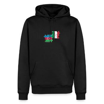 Aserbaidschan Italien Flagge Aserbaidschaner - Männer Premium Bio Hoodie - Schwarz - Vorne - Nico (187cm)