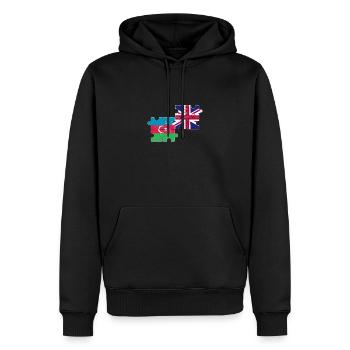 Aserbaidschan UK Flagge Aserbaidschanisch - Männer Premium Bio Hoodie - Schwarz - Vorne - Nico (187cm)
