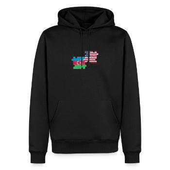 Azerbaïdjan USA Drapeau Azerbaïdjanais - Sweat à capuche Premium bio Homme - noir - Devant - Nico (187cm)