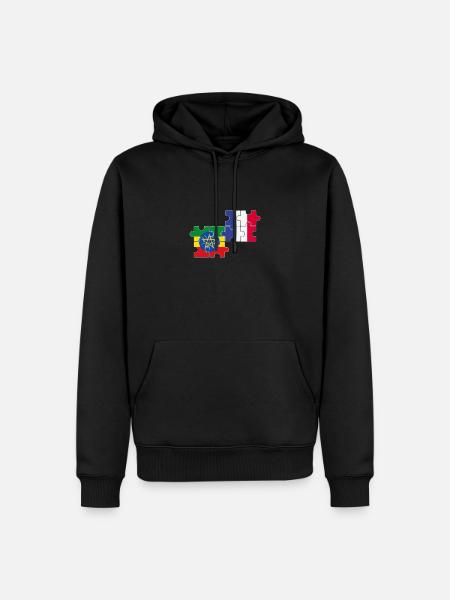 France Ethiopia Flag Ethiopian - Men’s Premium Organic Hoodie - black