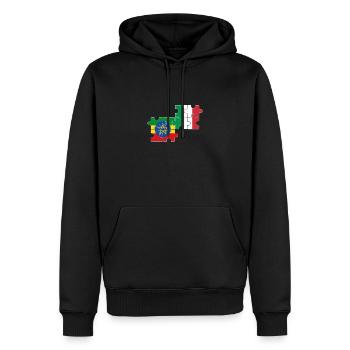Ethiopie Italie Drapeau Ethiopie - Sweat à capuche Premium bio Homme - noir - Devant - Nico (187cm)