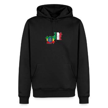 Ethiopie Italie Drapeau Vintage Ethiopien - Sweat à capuche Premium bio Homme - noir - Devant - Nico (187cm)