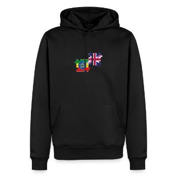 Ethiopie Drapeau du Royaume-Uni Ethiopie britannique - Sweat à capuche Premium bio Homme - noir - Devant - Nico (187cm)