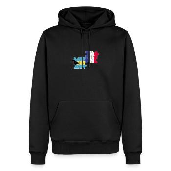 Bahamas France Drapeau Bahamiens français - Sweat à capuche Premium bio Homme - noir - Devant - Nico (187cm)