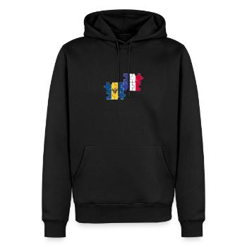 Barbados Frankreich Flagge Barbadier - Männer Premium Bio Hoodie - Schwarz - Vorne - Nico (187cm)