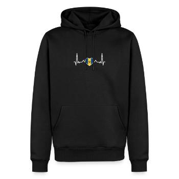 Barbados Herzschlag Barbadische Flagge Barbadier - Männer Premium Bio Hoodie - Schwarz - Vorne - Nico (187cm)