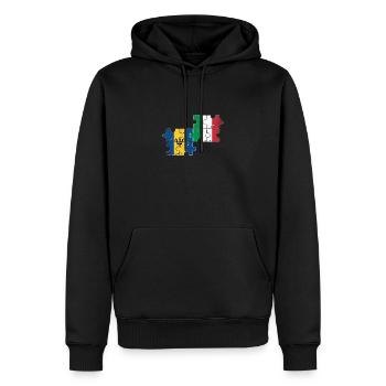 Barbade Italie Vintage Flag Barbadien - Sweat à capuche Premium bio Homme - noir - Devant - Nico (187cm)