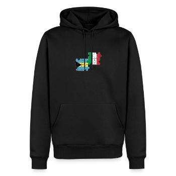 Bahamas Italien Vintage Flagge Bahamaer - Männer Premium Bio Hoodie - Schwarz - Vorne - Nico (187cm)