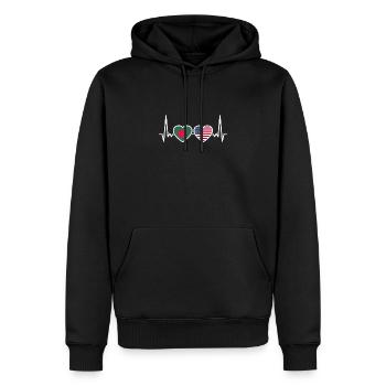 Bangladesch USA Herzschlag Flagge Bangladesch - Männer Premium Bio Hoodie - Schwarz - Vorne - Nico (187cm)