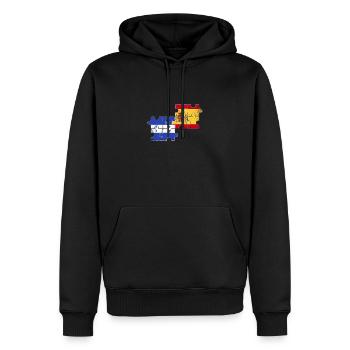 Honduras Espagne Drapeau d’époque Espagnol Hondurien - Sweat à capuche Premium bio Homme - noir - Devant - Nico (187cm)