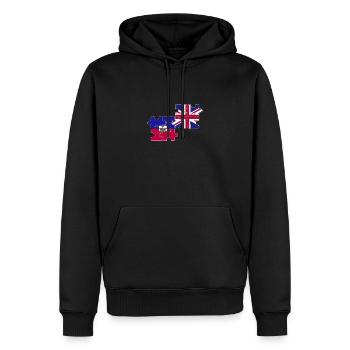 Haïti Drapeau du Royaume-Uni Haïtien britannique - Sweat à capuche Premium bio Homme - noir - Devant - Nico (187cm)